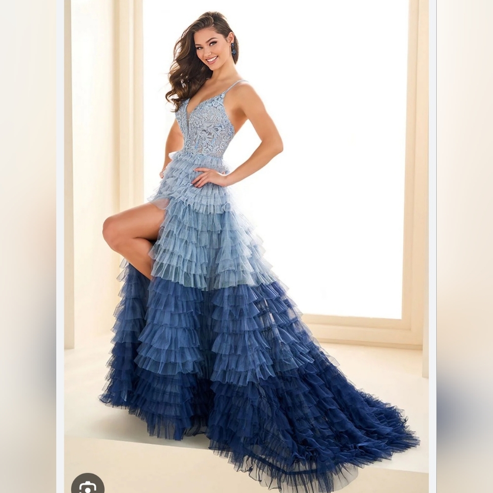 Elegant Blue Ombre Evening Gown